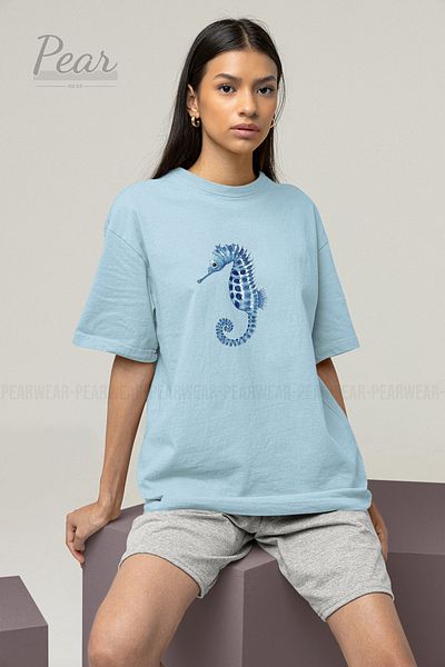 Pear Wear Μπλουζάκι Unisex με στάμπα Seahorse T-shirt Oversize
