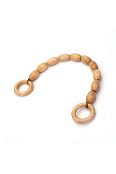 Ritzz Ahşap Varil Boncuklu Çanta Sapı - Naturel (1 Adet)