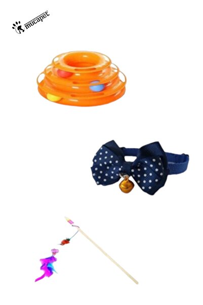 MUCAPET 1 Piece Cat Collar and Fishing Rod - Plastic Cat Toy S: 6