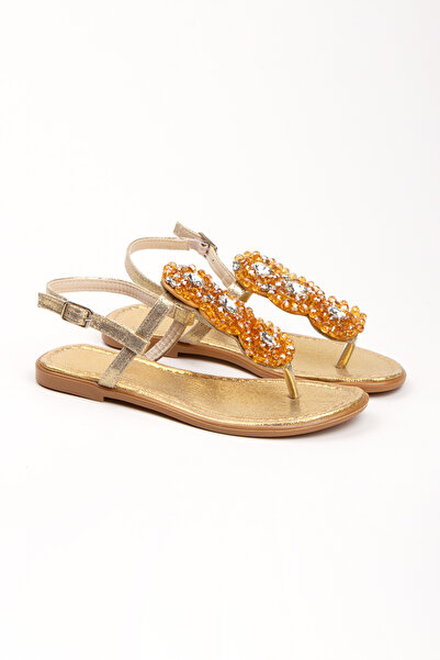 PASSAGE SHOES Stone Detailed Women's Flip Flops Sandals - 6271