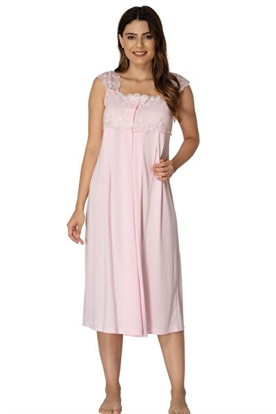 Generic Brand Lacy Cotton Women's Maternity and Maternity Nightgown - Strappy