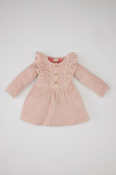DeFacto Baby Girl Striped Long Sleeve Dress B9491A524SP