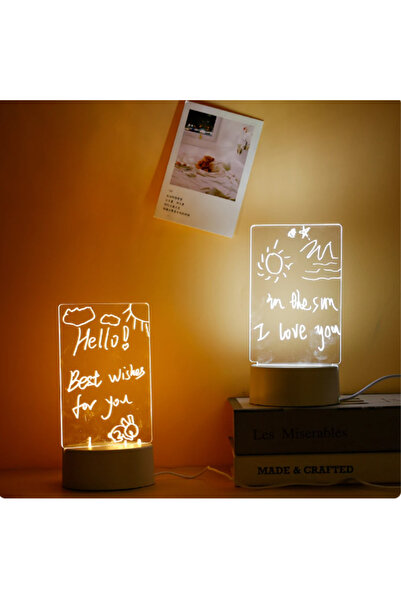 CNGZSHOP Led Çizim Tableti Gece Lambası Not Yaratıcı Mesaj Panosu Hediyelik