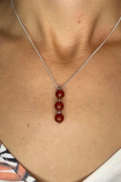 NBS Beautiful Naturel Stones Agate Real Natural Stone - Karnelyan Necklace
