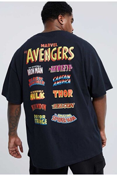 Elvino Marvel Baskılı Oversize Unisex Rahat Kalıp Tshirt