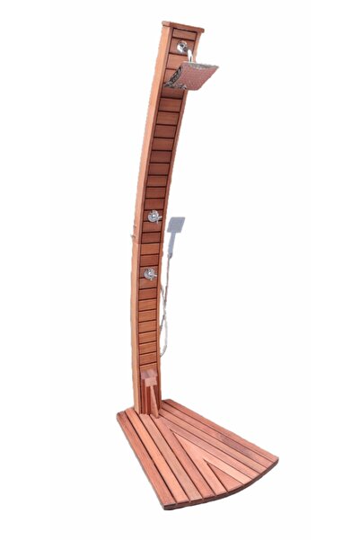 Genel Markalar Havuz Duşu Alaçatı Serisi Ahşap Havuz Duş Sistemi Tek Su Girişli