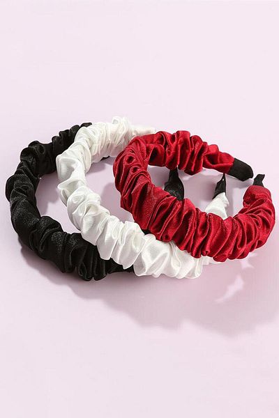 BAHELS Set de 3 coroane din satin adunat