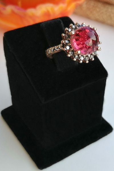 Esra Pamir Pink Jewelled Flower Ring