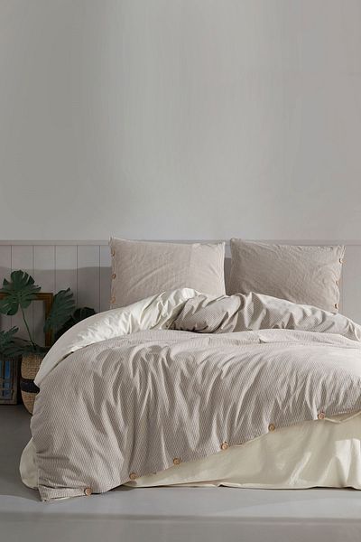 Macas Home Tezza 100% βαμβακερή κλωστή βαμμένη πλενόμενη διπλή παπλωματοθήκη 200*220