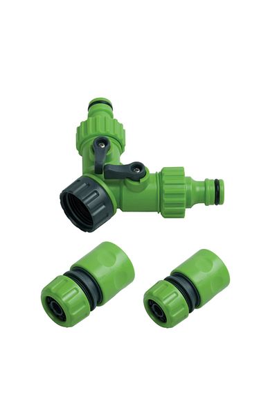 Bahçem 2 Outlet Faucet Adapter 1 Piece + 2 Pieces Connection Adapter Without Stop