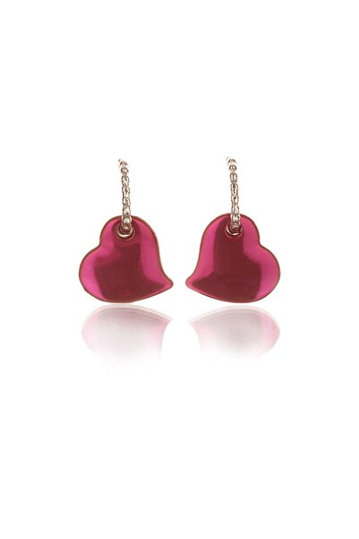 Leerybee Neon Fuchsia Antiallergic Heart Earrings