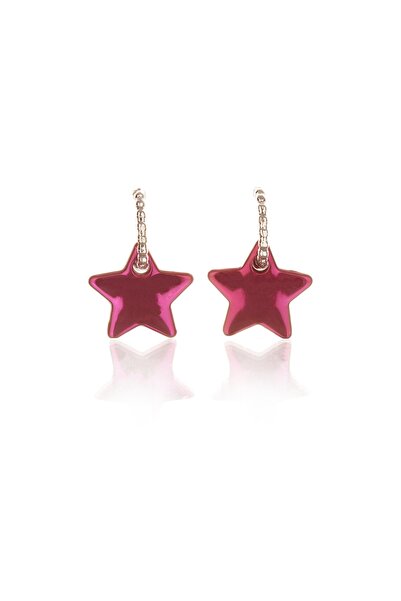 Leerybee Neon Fuchsia Antiallergic Star Earrings
