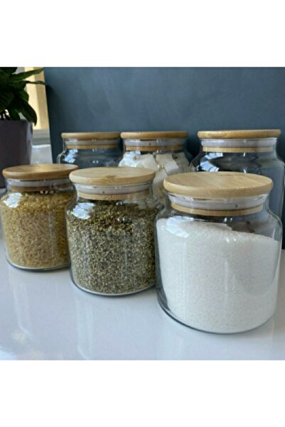 Kitchen Pembelia 6'lı Bakliyat Baharat Kavanoz Seti(3adet 800cc 3adet 500 Cc ...