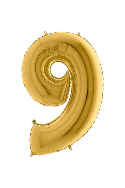Kikajoy 9 Number Gold Foil Balloon 102cm