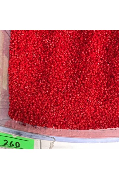 Bi hızlı Miyuki Boncuk ( Delica Db 11-0 Kesim Kod: 260 ) Kırmızı Renk ( 2 gram )