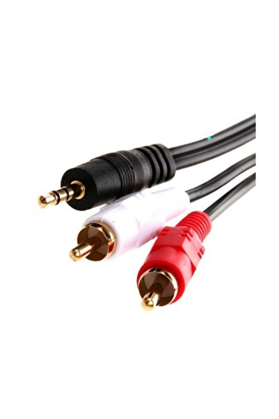Powermaster 3.5mm Stereo To 2 Rca Kablosu Aux Tos Ses 1.5 Metre Sound Audıo Erkek Ara Kulaklık Standart