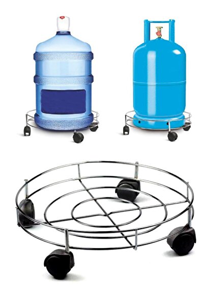 ligoza Paslanmaz Çelik Metal Tüpçek Tekerlekli Damacana Tüp Ve Saksı Altlığı ...