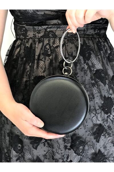 womenacs Pochetă portofoliu rochie de seară pentru femei brodate cu piatră din țesătură de culoare neagră