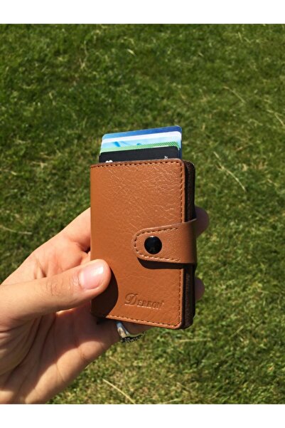 DERKON Genuine Leather Polite Mechanism Card Holder & Wallet