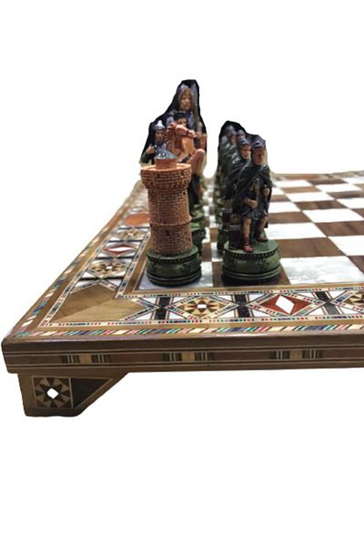 OTTOMAN GAMES مجموعة شطرنج كاميلوت وبريطانية مصنوعة يدويًا