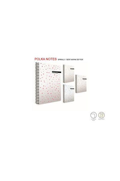 Gıpta Polka Notes Spiral Hard Cover17x24 120yp Lined Notebook