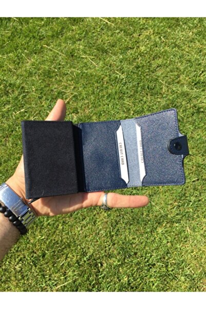 DERKON Genuine Leather Polite Mechanism Card Holder & Wallet