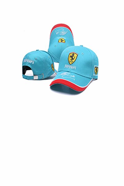 hepsiofis Bro Fashion Unisex Mavi Ferrari Logolu Şapkası