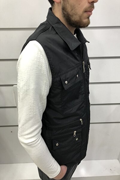 Nacar Fermuarlı Çok Cepli Yelek