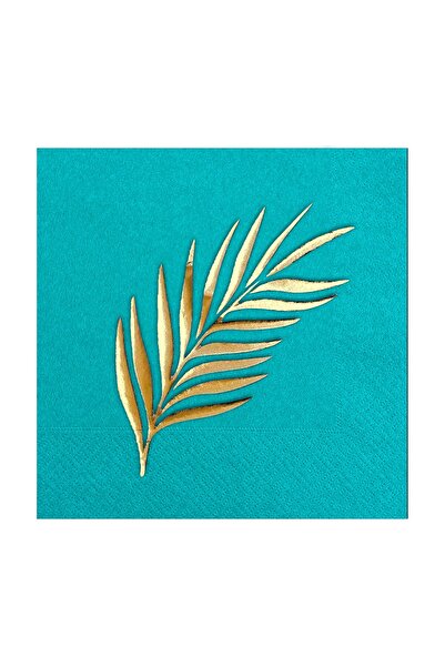 Story مناديل ورقية منقوشة بأوراق استوائية ورق ذهبي مقاس 33 × 33 سم 16 قطعة من...