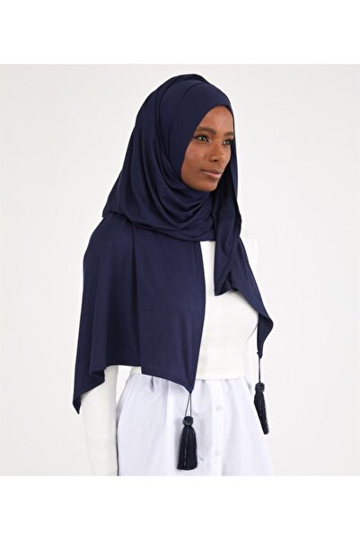 Differenza Navy Blue Stone Tassel Shawl