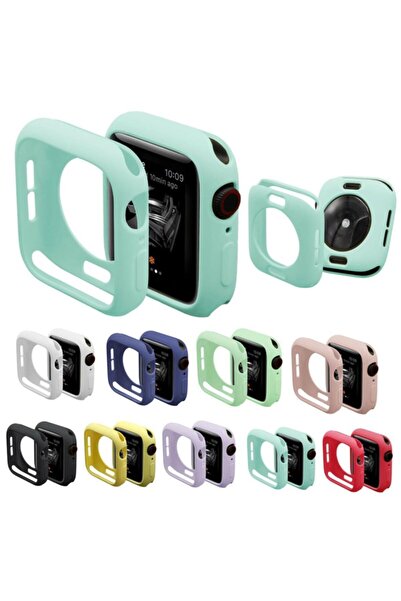 Techmaster Apple Watch 2 3 4 5 42 44 Mm Renkli Silikon Kılıf Kapak Koruyucu