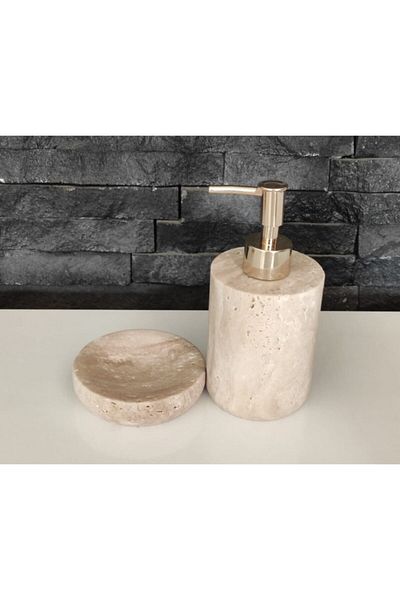 Polen Stone Travertine Natural Stone Bath Set of 2