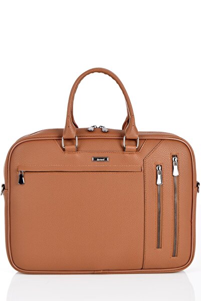 DERİEND 2127 Unisex Briefcase with Laptop Compartment Brown