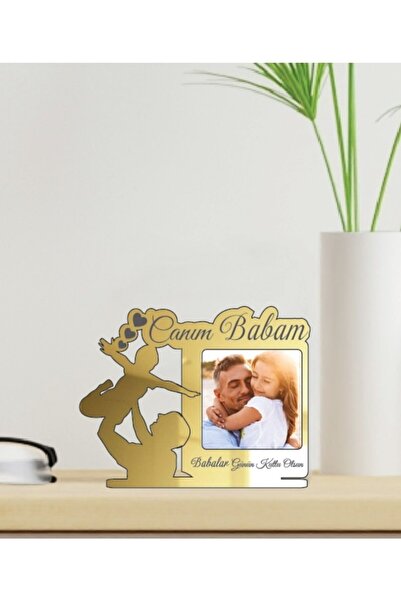 Miana Lazer Babalar Günü Hediyelik Plaket Baba Çocuk Temalı Ayaklı Resim Çerç...