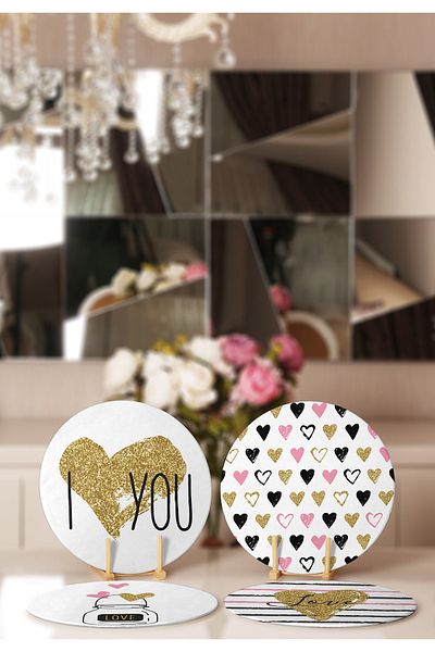 Realhomes 4-Piece I Love You & Heart Motif Placemat & Supla