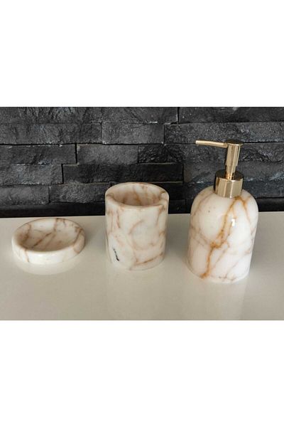 Polen Stone Bal Marble 3-Piece Bathroom Set-1