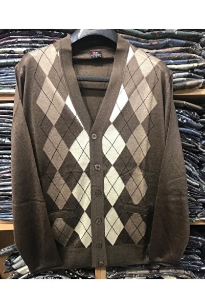 NACAR STORE Men's Wool Knitwear Knitted Patterned Dad Cardigan