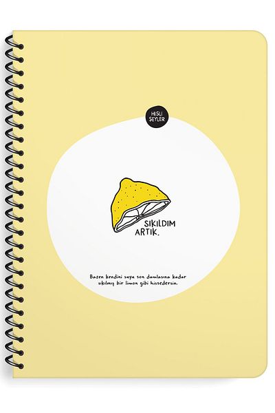 KESKİN COLOR Feeling Things 16.5*22.5 80 Sheets Checked Sticker Notebook I'm Bored Now