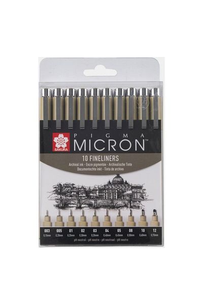 Sakura : Pigma Micron Black Set : 10 Tips