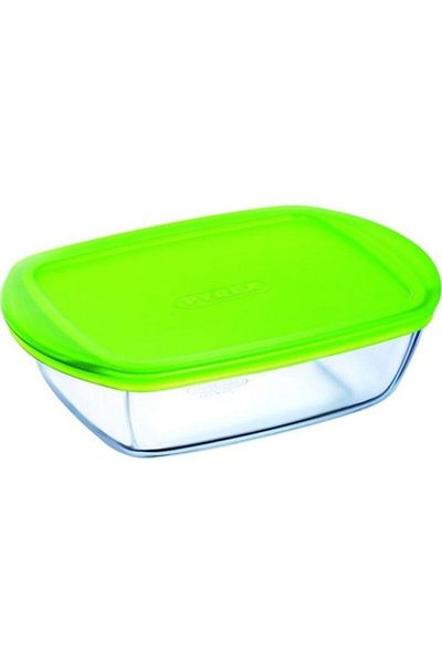 Pyrex طبق طهي وتخزين مستطيل مع غطاء سعة 2.5 لتر