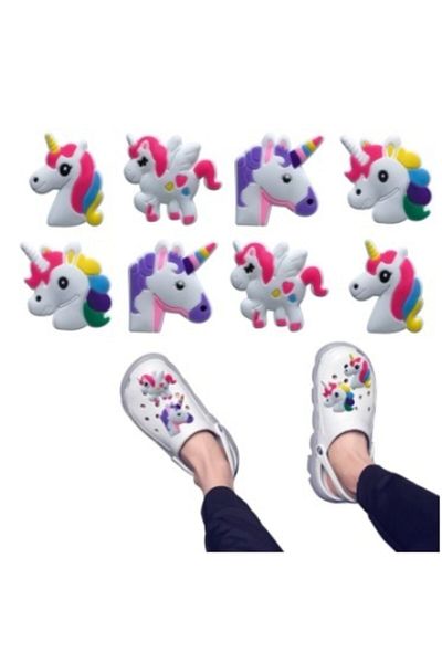 Schulzz 8 Pieces Jibbitz Unicorn Series Colorful Croc Slipper Ornaments