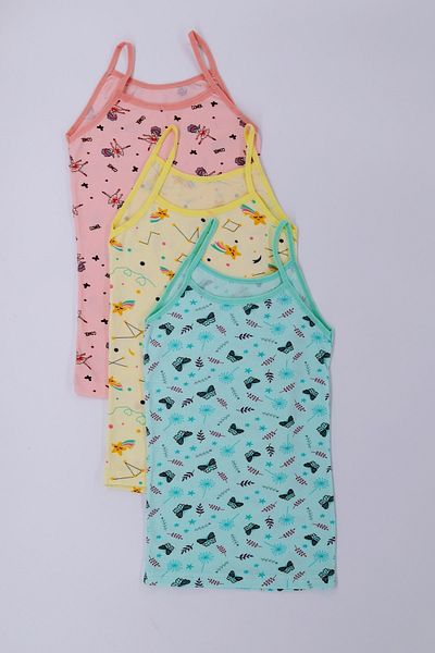ADN Underwear Girl's Printed Lycra Triple Tank Top
