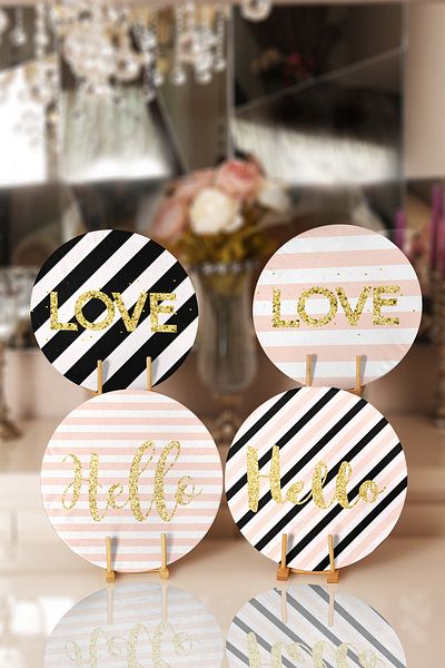 Realhomes 4-Piece Hello & Love Designed Placemat & Supla