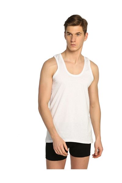 Tutku Pack of 6 100% Cotton Classic Combed Cotton Men's Undershirt White 0101
