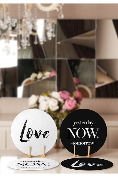 Realhomes 4-Piece Yesterday & Now & Tomorrow & Love Designed Placemat & Supla
