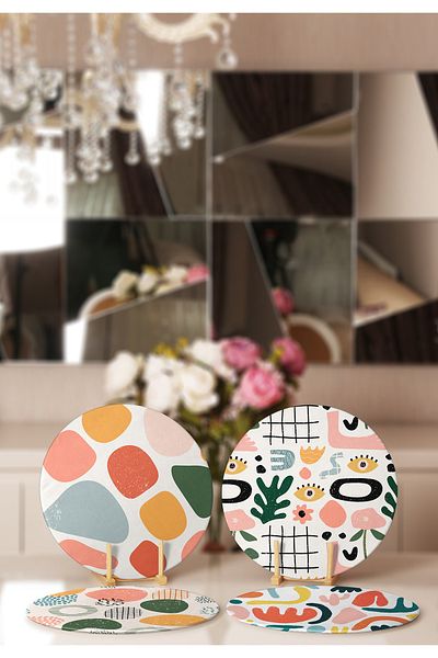 Realhomes 4-Piece Abstract Patterned Special Designed Modern Placemat & Supla