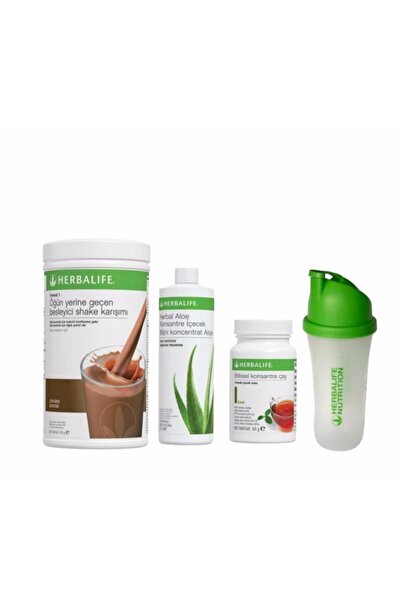 Herbalife Başlangıç Seti 1 Çikolata Shake 1 Aloe Konsantre Içecek 1 Klasik Ça...