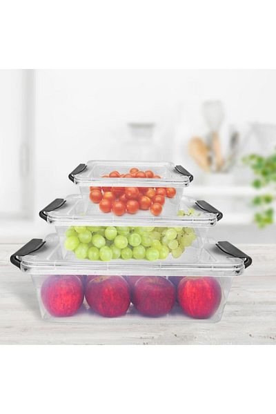 Decobella Triple Storage Container Set - Kitchen Utensils
