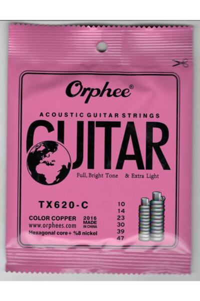 Orphee Tx620-c Многоцветни цветни струни за акустична китара 010