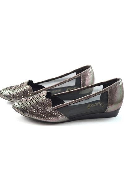 Beety Bz.s04 Smoked Transparent Stoned Women's Ballerinas